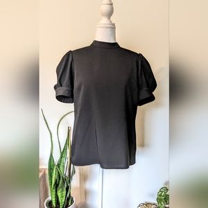 Express black blouse with fun puff sleeves sz small